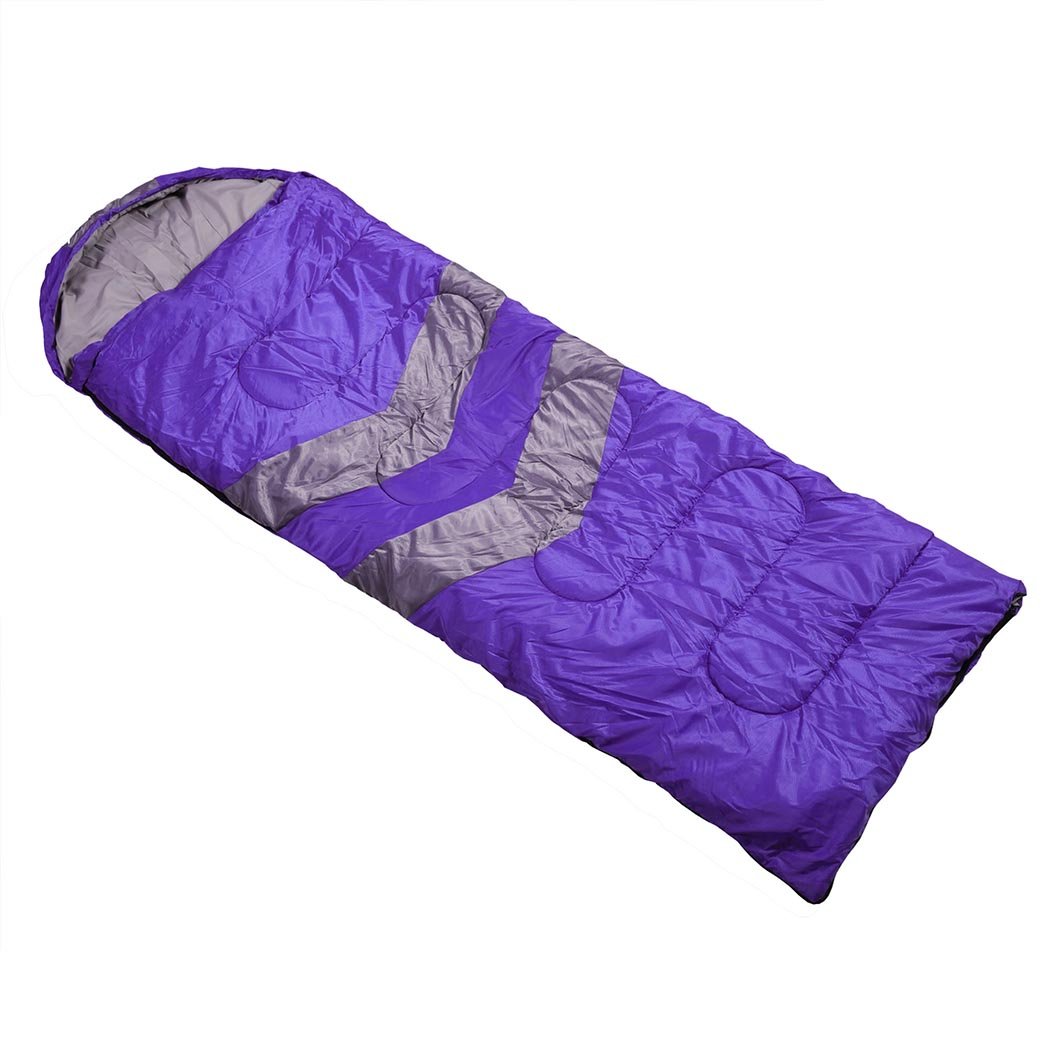 Mountview -20°C Outdoor Camping Thermal Sleeping Bag in purple, showcasing its water-repellent exterior and comfortable design.